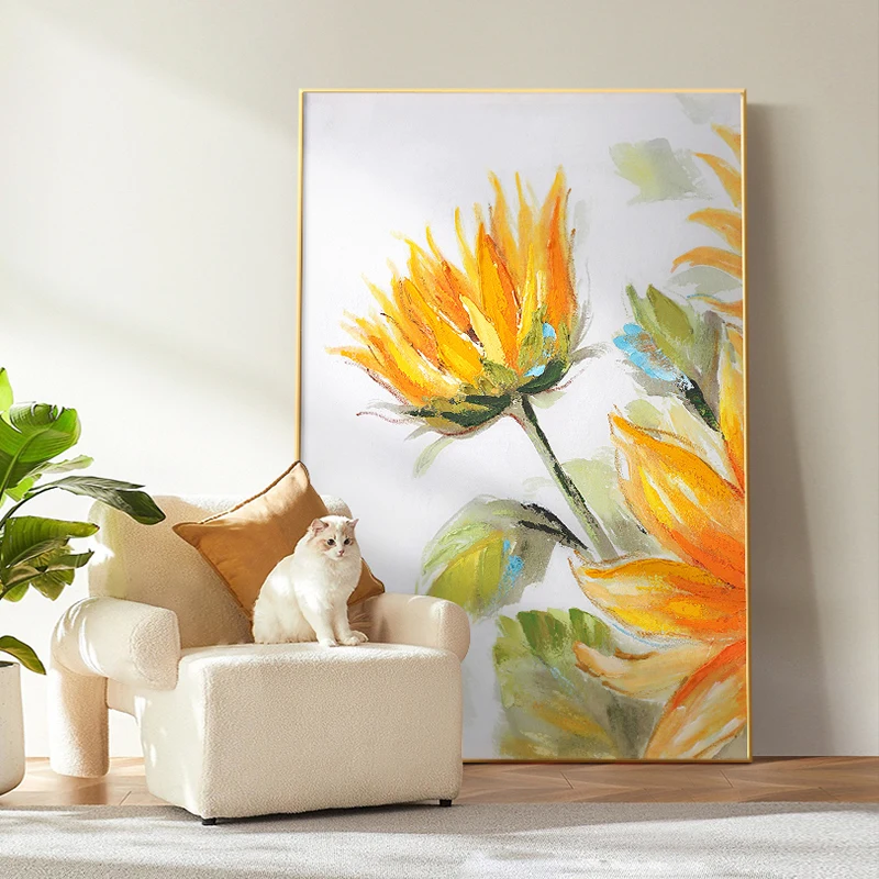 

Oil Painting Abstract Canvas Art No Framed Handmade Beautiful Flower Painting For Baby Room Wall Decoration