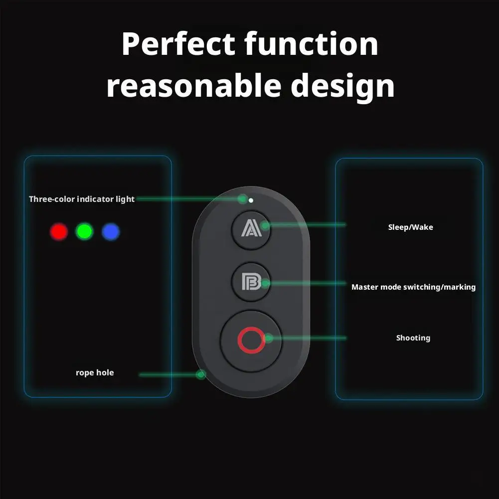 Bluetooth Remote Controller For DJI Osmo Action 5 Pro/4 Photography Shutter Release Button Controller Sports Camera Accessories
