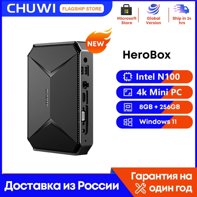 CHUWI Herobox Gaming Mini PC Intel N100 8GB RAM 256G SSD Quad Core