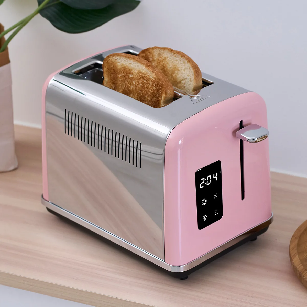 Toaster PC touch screen stainless steel 2 slices six speeds home automatic small toaster breakfast toast 2