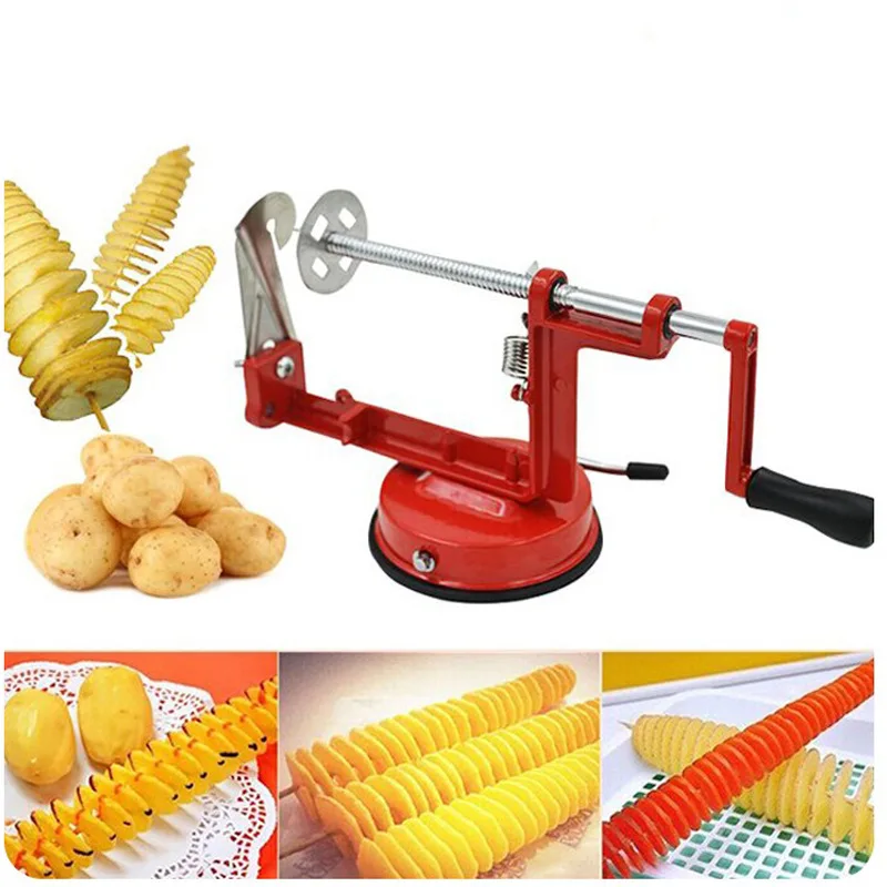 Manual Spiral Fruit Vegetable Potato Chip Slicer Twister French Fry Cutter