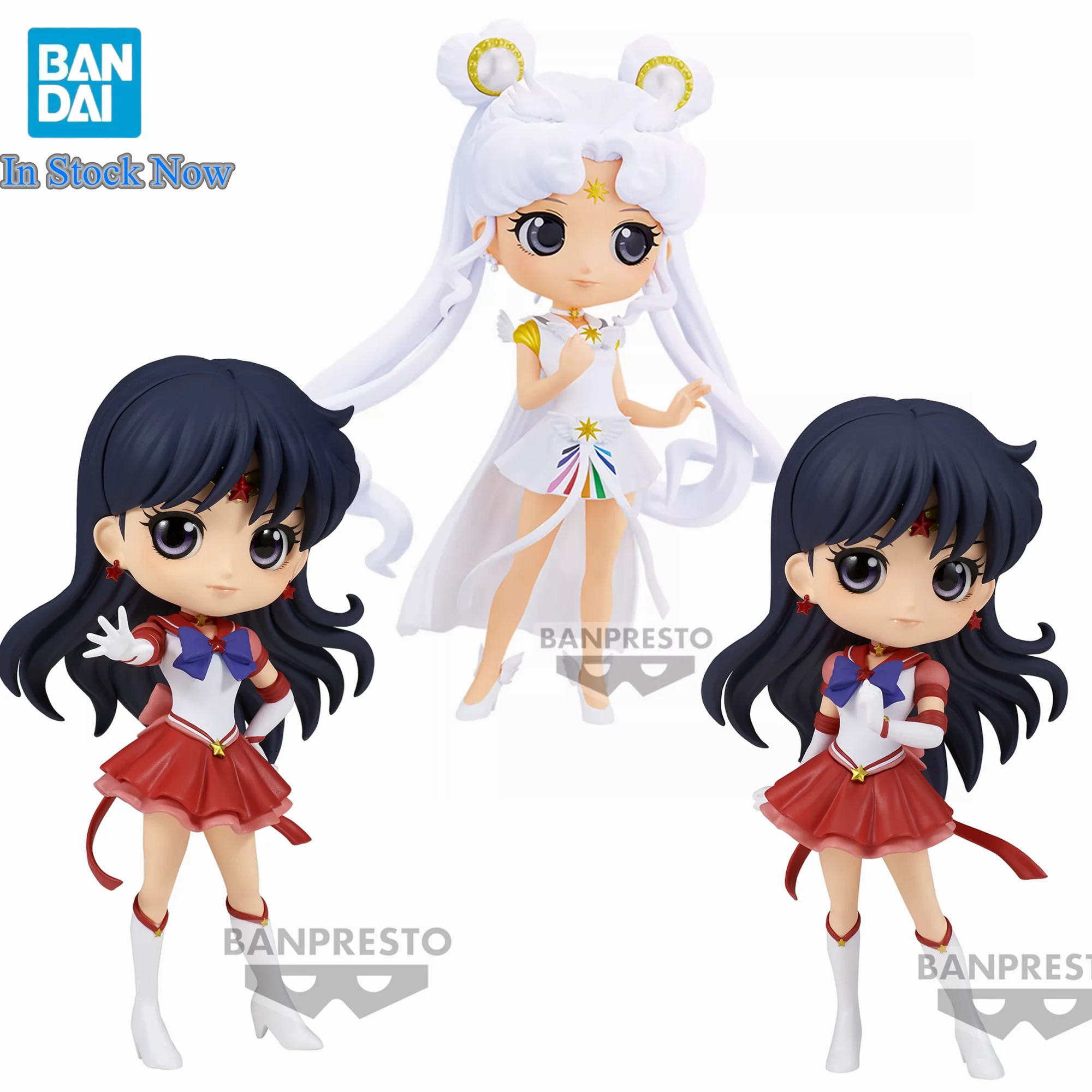 

Original BANDAI The Movie Sailor Moon Eternal Cosmos Mars Anime Q posket Figure Hino Rei Action Figure PVC Model Doll Xams Gift