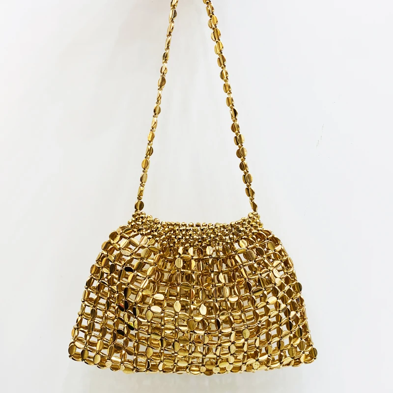 

Hollow Out Lady Evening Bags For Women 2023 New In Handbags And Purses Luxury Designer Shoulder Bag PVC To Weave Glossy Small