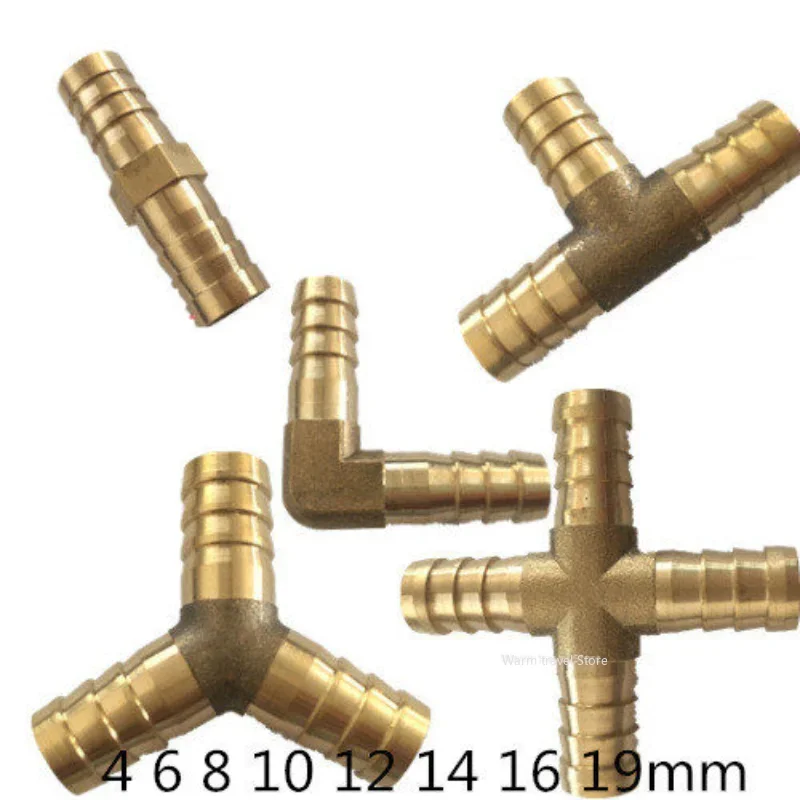 Brass splicer pipe fitting hose pipe fitting pipe fitting water pipe fitting tee adapter water faucet adapter T X Y U type hose barb 4mm 6mm 8mm 10mm 12mm copper barbed connector joint coupler adapter