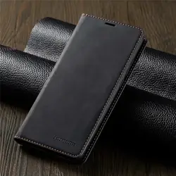 Leather Phone Case - Book Cover Flip Wallet with Card Holder for Galaxy A14 4G 5G (Black)