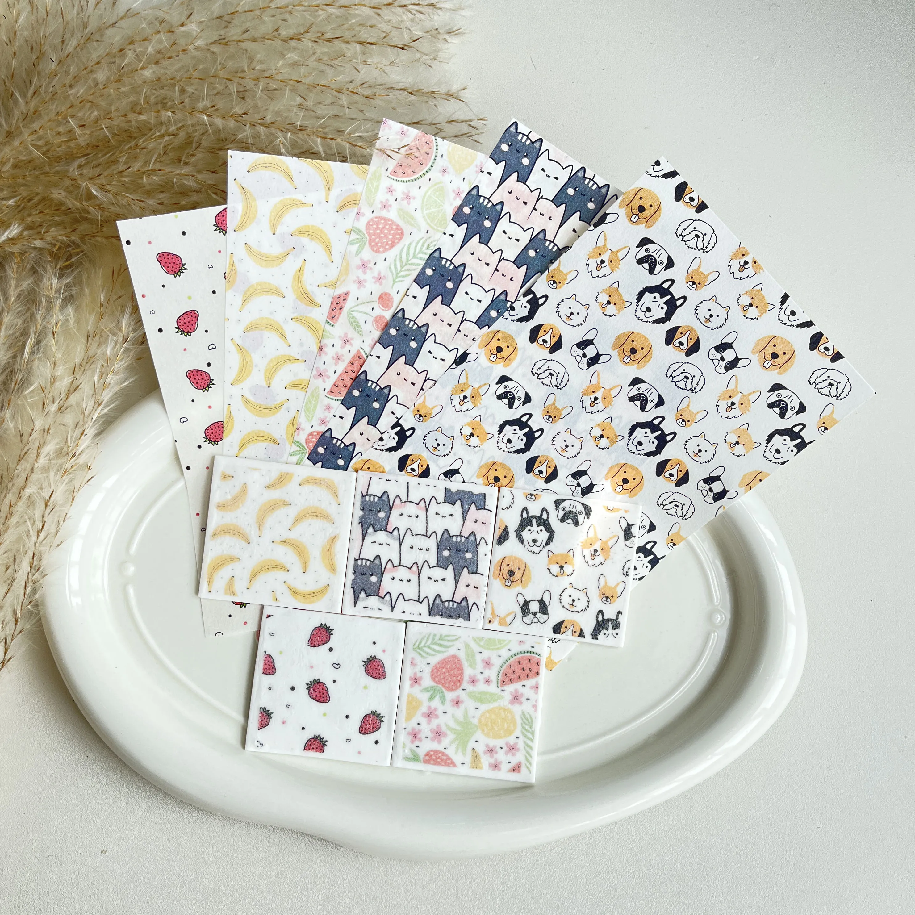 Soft Pottery Special Watercolor Flower Transfer Paper Idyllic DIY Earrings Jewelry Coloring Color Sticker Polymer Clay Tools