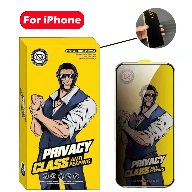 

Защита экрана Gorilla для iPhone 14 13 11 12 Pro Max, защита от шпионов, Защитное стекло для iPhone 15 Pro, X, XR, XS MAX, 1-4 шт.