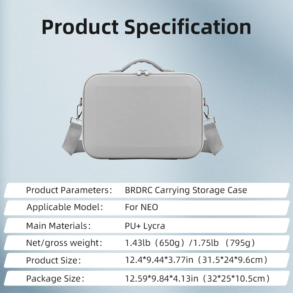 DJI Neo Portable Drone Carrying Case Shock Absorption PU+Lycra Bag with USB Data Cable Battery Charging Butler Drone Accessories