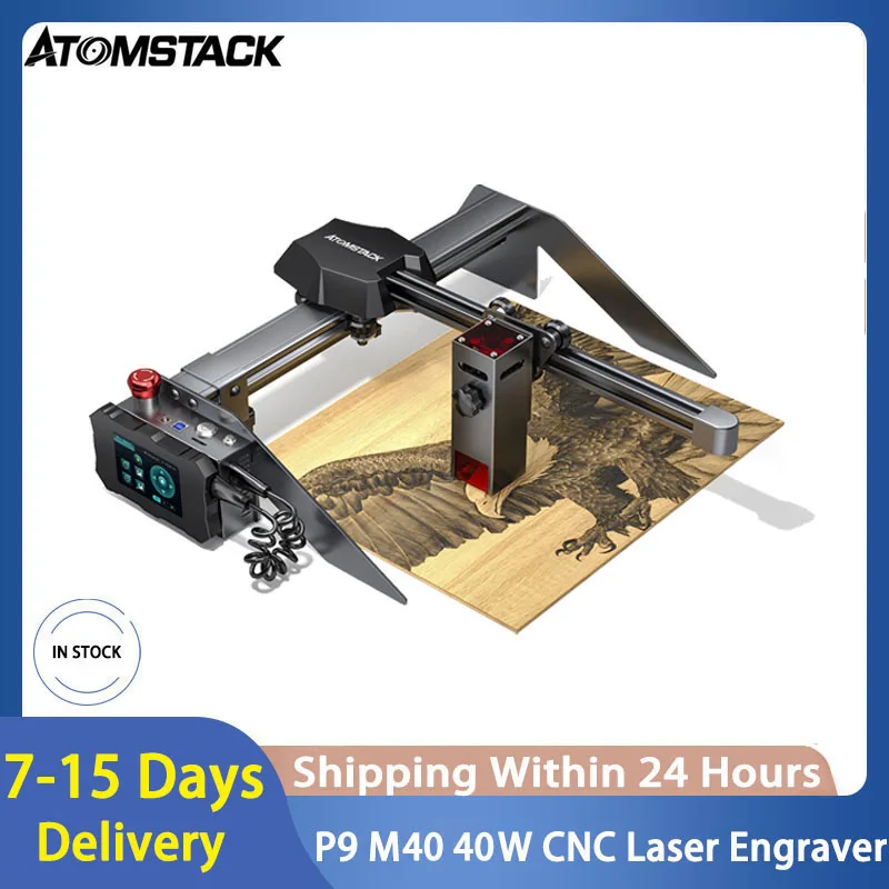 ATOMSTACK P9 M40 40W CNC Laser Engraver Cutting Machine Wifi Connection Fixed-Focus Laser 220*250mm Cut 20mm Wood 15mm Acrylic