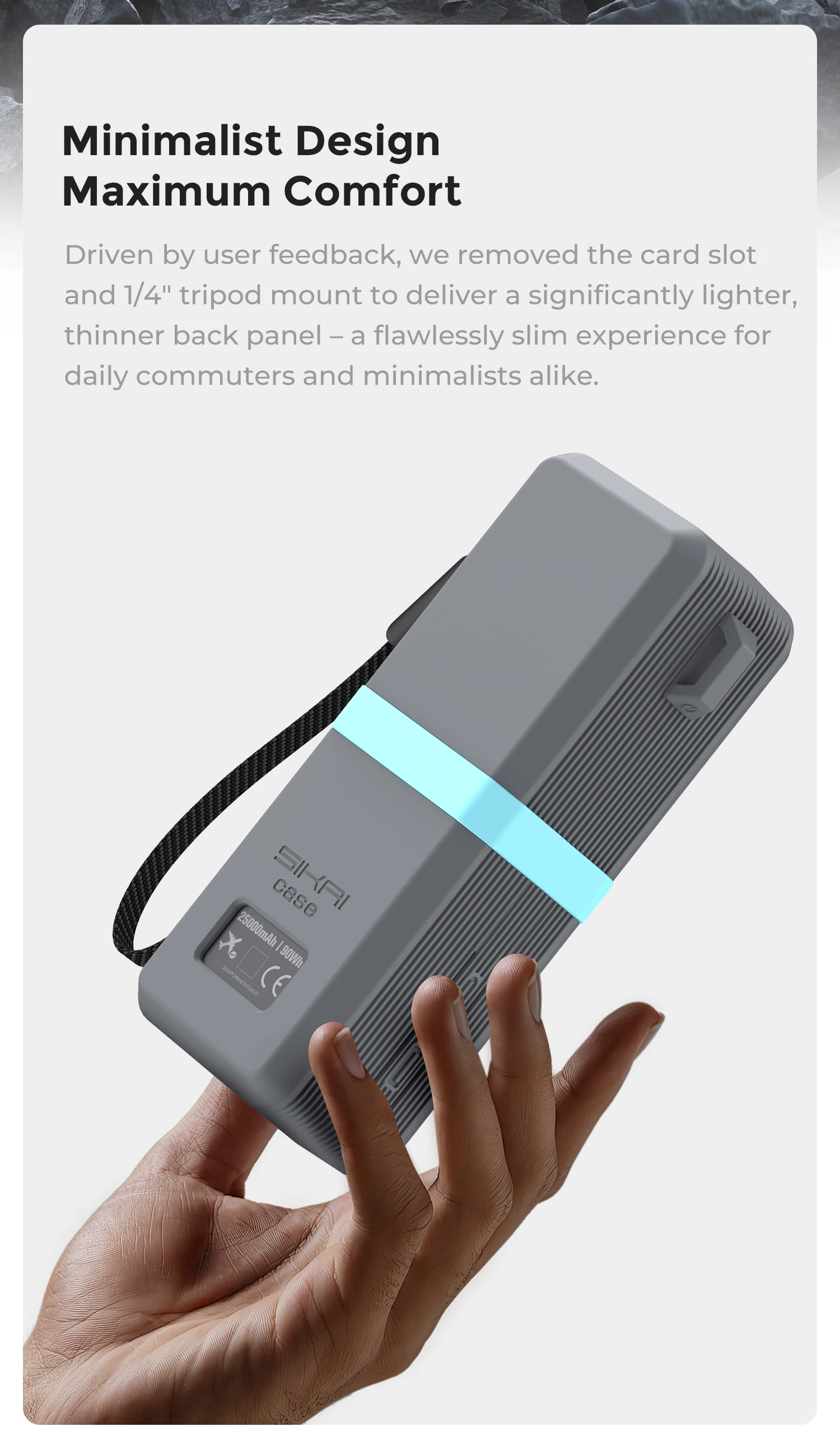 SIKAI 2.0 Version Silikonhülle für Anker Zolo 165W (25000mAh) PowerBank Stoßfeste Abdeckung mit Kabelorganisator-Ring und Lanyard-Loch – Detail 6
