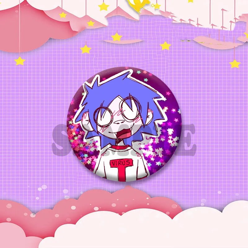 Gorillaz Fanart Cartoon Idol Pin Brooch - Backpack & Hat Decor Gift Badge