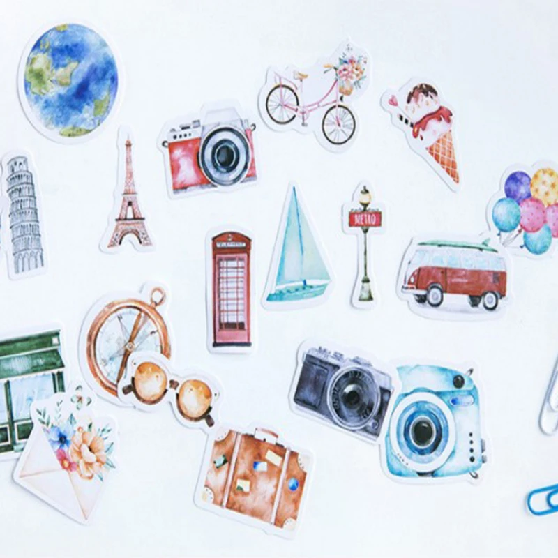 

40packs/lot A person's travel Diary Decoration Stickers DIY Diary Album Stick Label wholesale