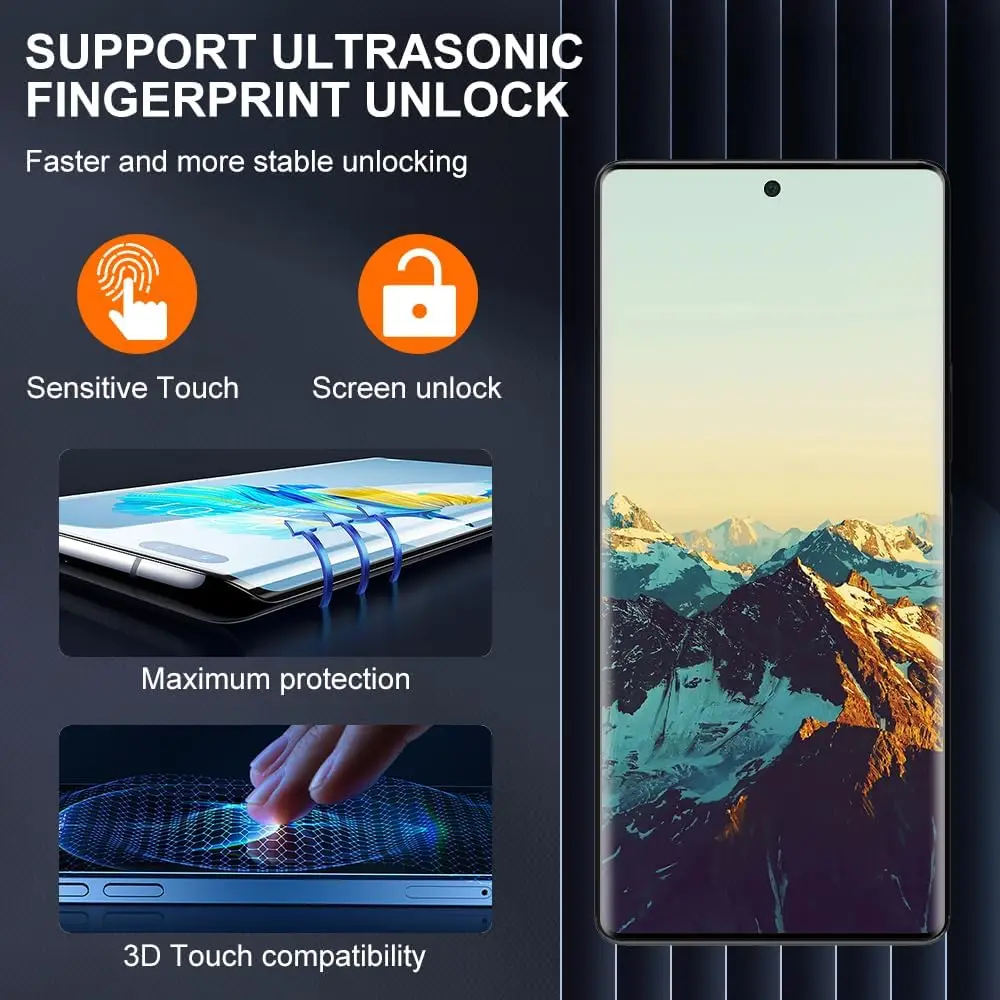 3 Pezzi Vetro Temperato Per Honor Magic 5 Lite 5G - 3D Full Coverage, Durezza 9H, Antigraffio, HD - Con Kit Di Installazione