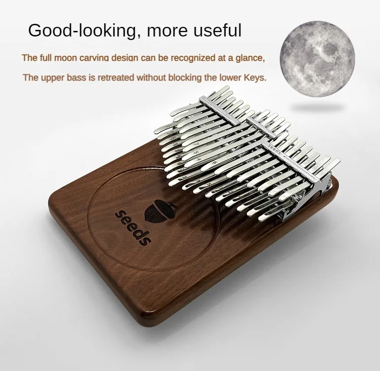 Seeds Chromatic Kalimba 34 Key C Tone Black Walnut Double Layer