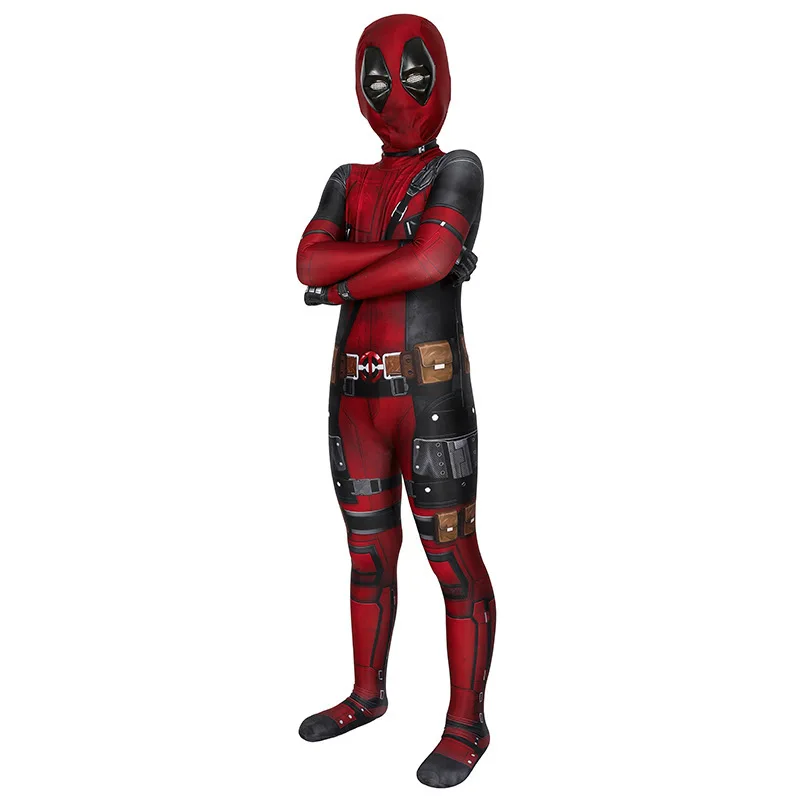 thumbnail image 1 of En existencia, mono de cosplay de Deadpool para niños, disfraces de superhéroe, cómic de compresión, culturismo, Dead Pool, regalos de Halloween de anime, 1 of 4