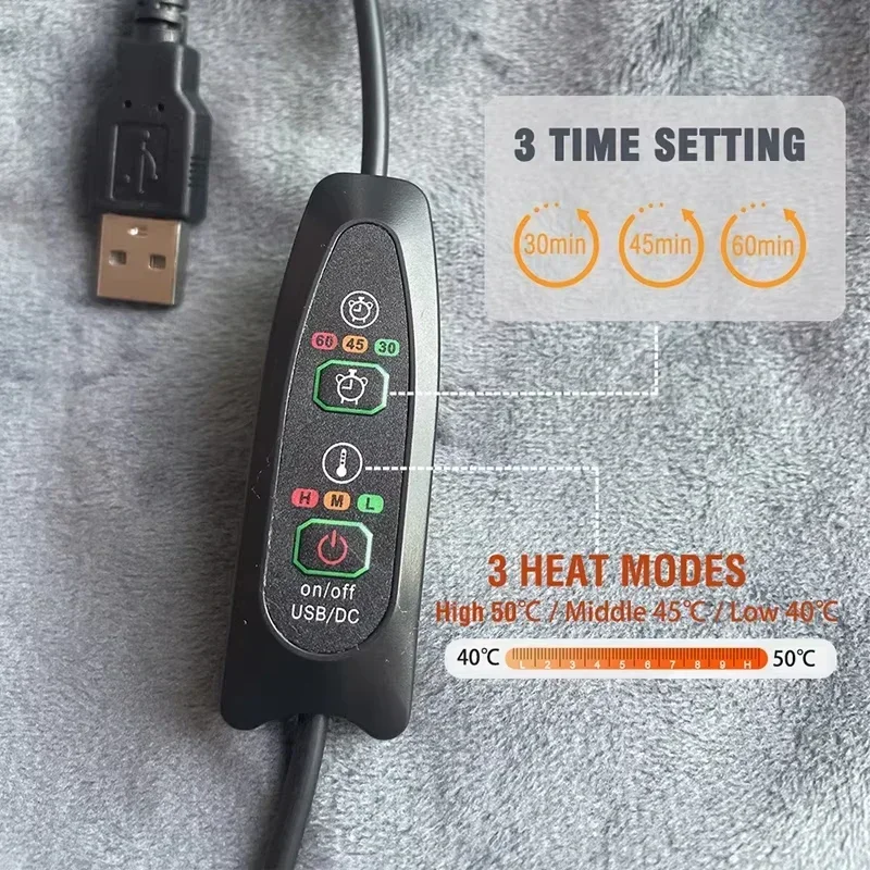 Hot Winter USB Electric Heated Blanket Heating Levels Fleece Heated Blanket Flannel Blanket Quickly Heated Cape Pad Warmth