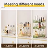 1 cosmetic storage rack, multifunctional 90 ° corner storage rack, high-quality transparent PET material counter dressing table 6