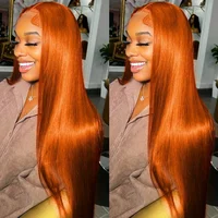 Perruques de cheveux humains ondulés couleur gingembre 350 de qualité supérieure pour femmes noires, teinte orange éblouissante avec boucles naturelles fluides pour un look sans effort 4