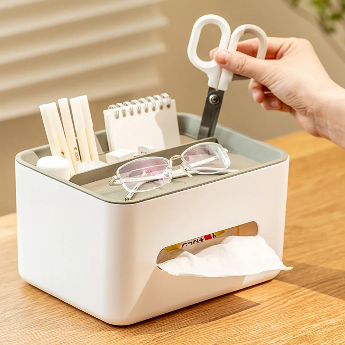 Nordic Style Tissue Box Napkin Mobile Phone Holder Remote Control Storage Desk Organizer Office Multifunctional Sundries Storage