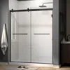 Frameless Shower Door,60" W X 74" H Double Sliding Door with 5/16" SGCC Tempered Clear Glass,Matte Black Shower Door 1