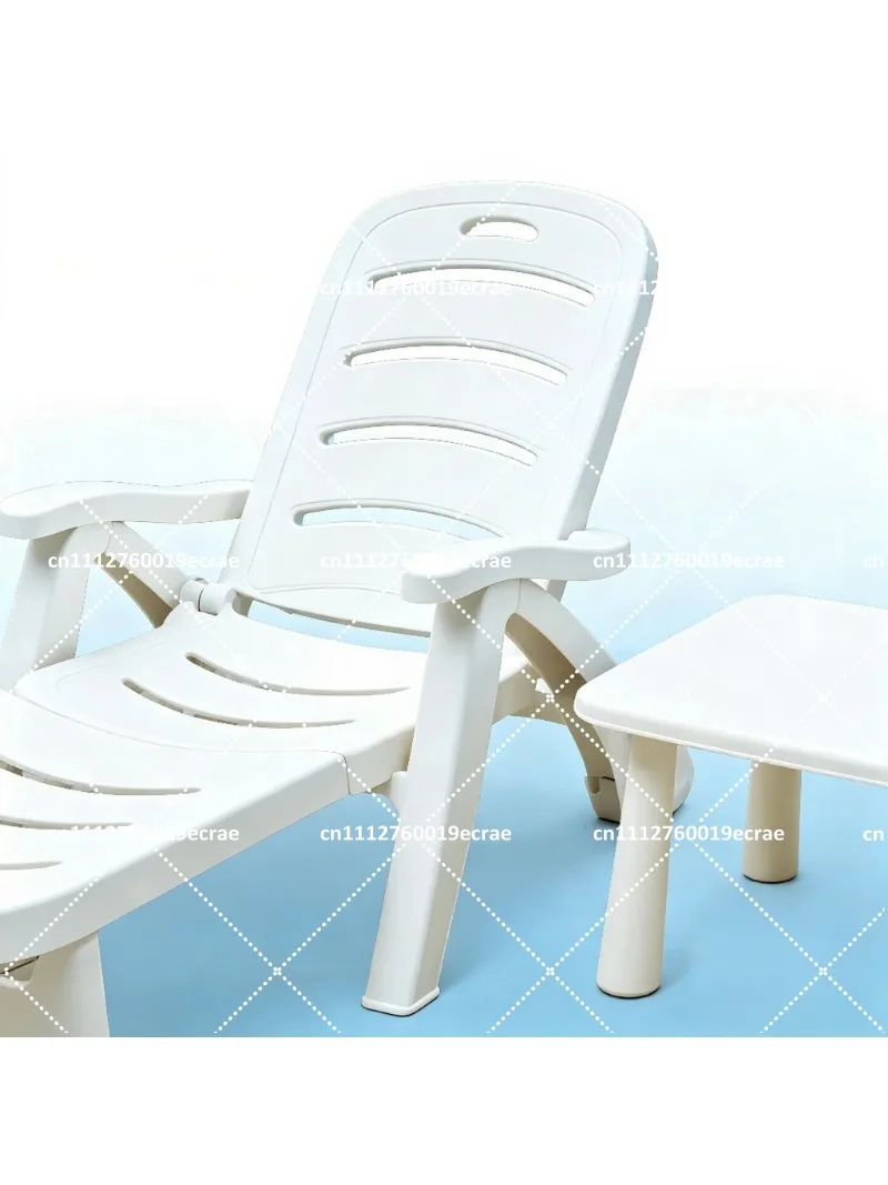Sedia a Sdraio Pieghevole da Spiaggia con Schienale Regolabile, Reclinabile Portatile per Relax a Bordo Piscina, Giardino e Esterni - immagine 3