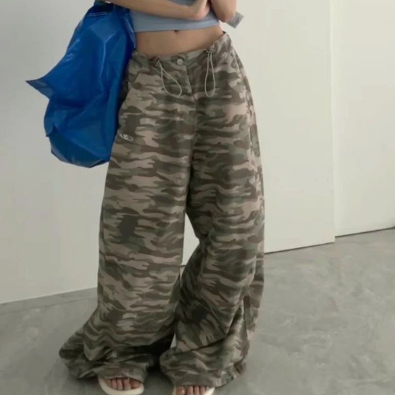

Deeptown Y2k Vintage Baggy Pants Woman Oversize Hip Hop Camouflage Streetwear Loose Trousers Korean Fashion Casual America Retro