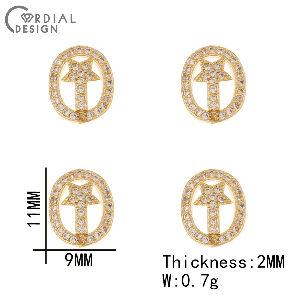 Cordial Design 50Pcs Genuine Gold Plating/Cubic Zircon/Multi Shapes/DIY Fingernail Accessories/Jewelry Findings & Components - cordial