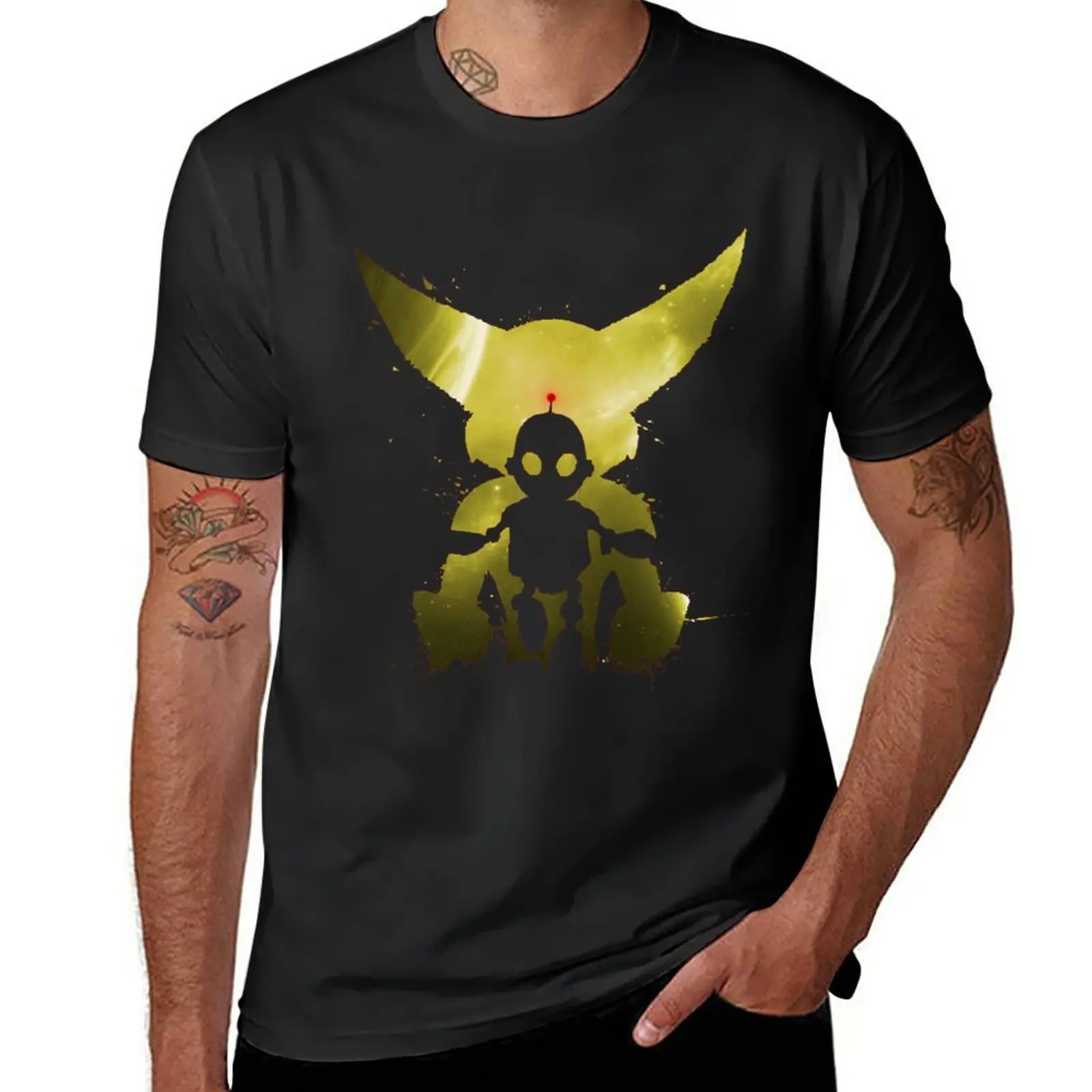 Ratchet Amp Clank Galaxy Yellow, Galaxy Yellow Ratchet E Clank T-Shirt Vestiti Estetici Summer Top Blacks Mens Plain T-Shirt