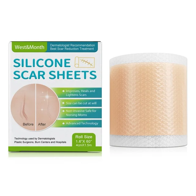 1 ม้วนซิลิโคนแผ่นแผลเป็น,4 ซม.X 150 ซม.Self-Adhesive SCAR COVER เทป reusable และที่มีประสิทธิภาพ Skin Care แถบ 1