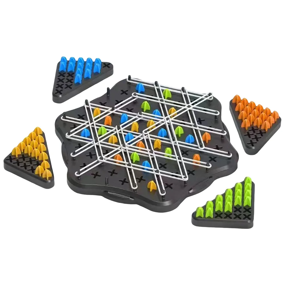 Chain Triangle Chess Game Exercise Thinking Peg Game Triangle Chess Board Early Education Puzzle Board for 2-4 Players