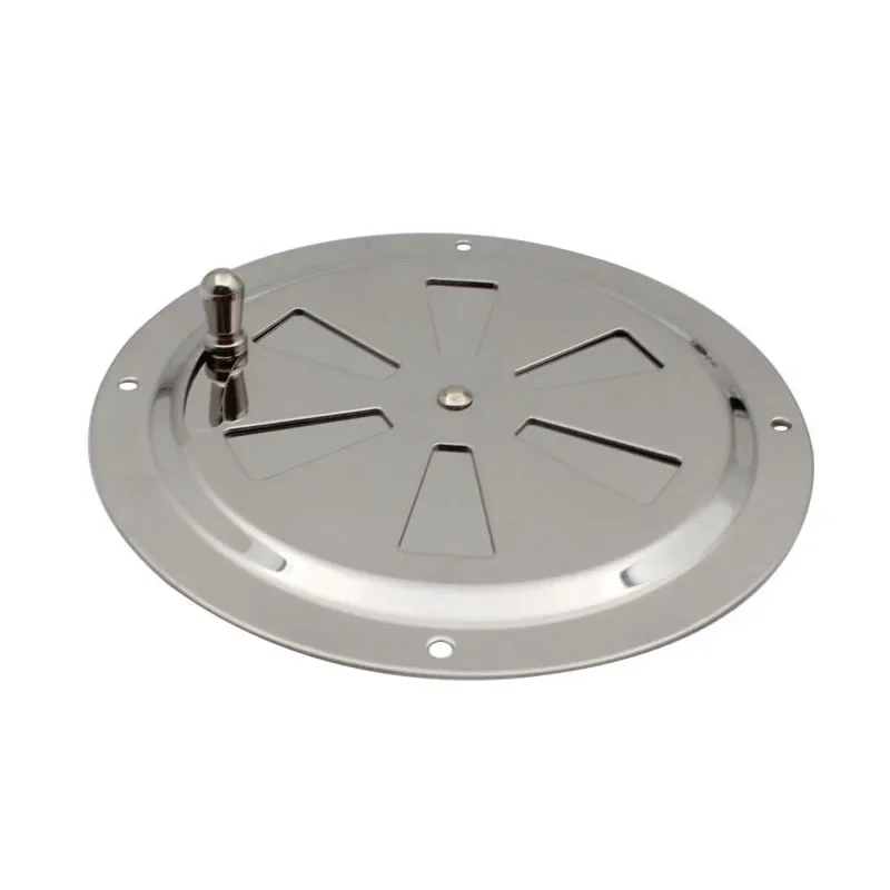 Steel 316 Boat Marine Round Air Louver Vent Grille Ventilation Louvered Ventilator Grill Cover Side Knob Opening 2pcs 125mm