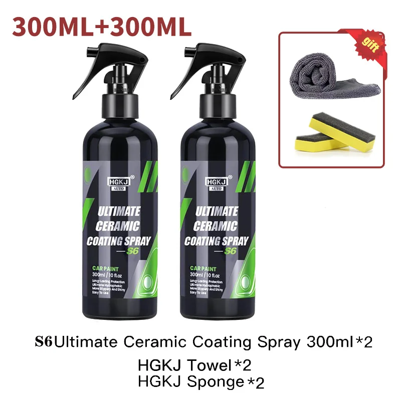 Hgkj S6 Car Nano Ceramic Coating Body Paint Car Polish Wax Care Liquid Polymer Spray Protezione Ad Alta Luminosità Accessorio Auto
