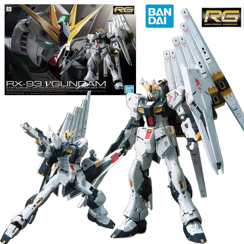 

Bandai RG RX-93 V Gundam 1/144 14Cm Char's Counterattack Original Action Figure Gundam Model Kit Assemble Toy Gift Collection