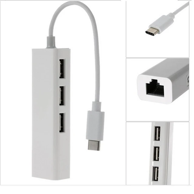 Сетевая карта 4 в 1 USB Тип C к RJ45 Lan, USB2.0 хаб Ethernet, разветвитель, адаптер 10 Гбит/с для ноутбука, ПК, драйвер бесплатно 6