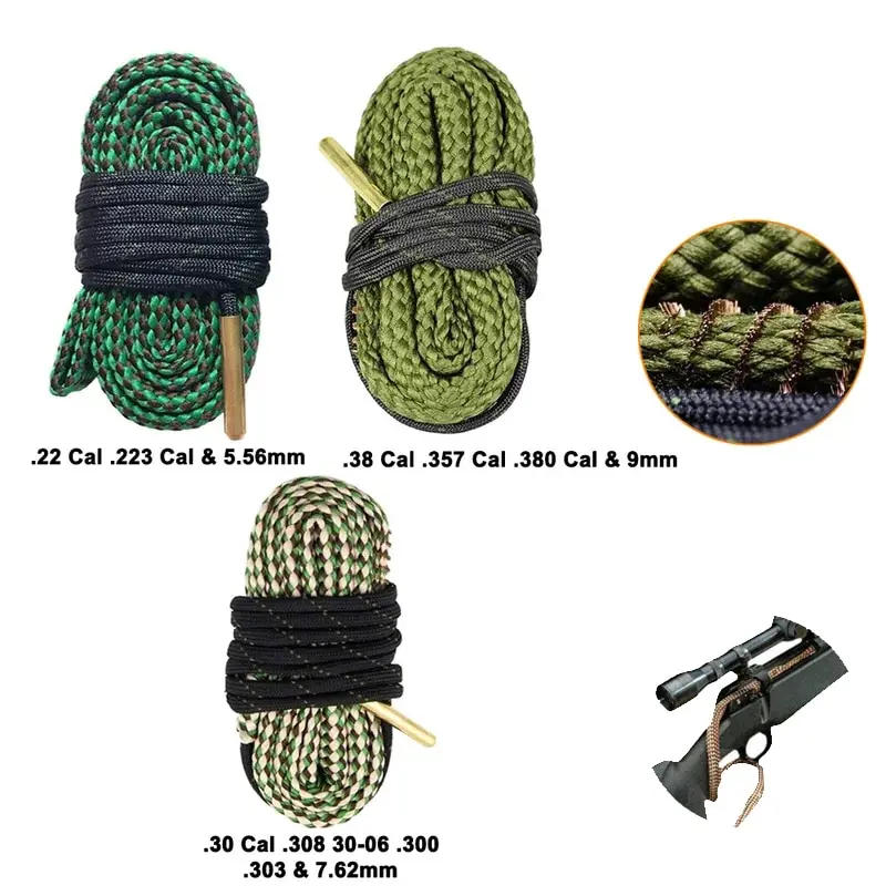 Tactical Cleaning Kit Hunting G01 To G04 Cleaner Barrel Caliber Rope 12ga 20ga .22 .223 .308 7.62x39 Strap Cleaning Kit rifle cleaning kit,gun cleaning kit