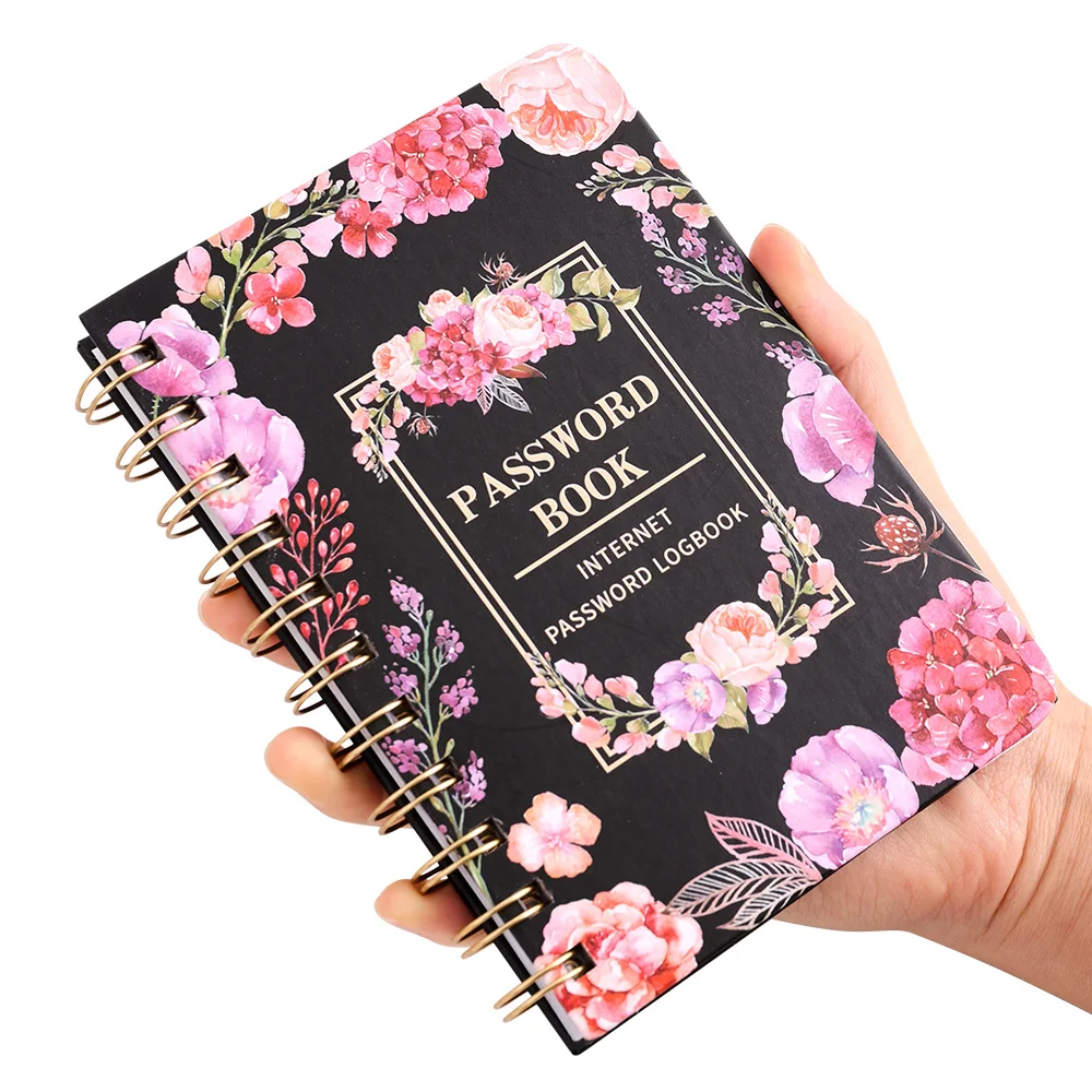 65 sheets Floral A6 Password Keeper Book with Alphabetical Stickers for Internet Website Address Login Secure Password Organizer 3