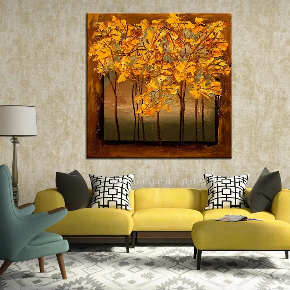 

Mintura,Large Handpainted Abstract Forest Blooming Modern Wall Art,Picture Bedroom Living Room Home Decor Oil Painting On Canvas