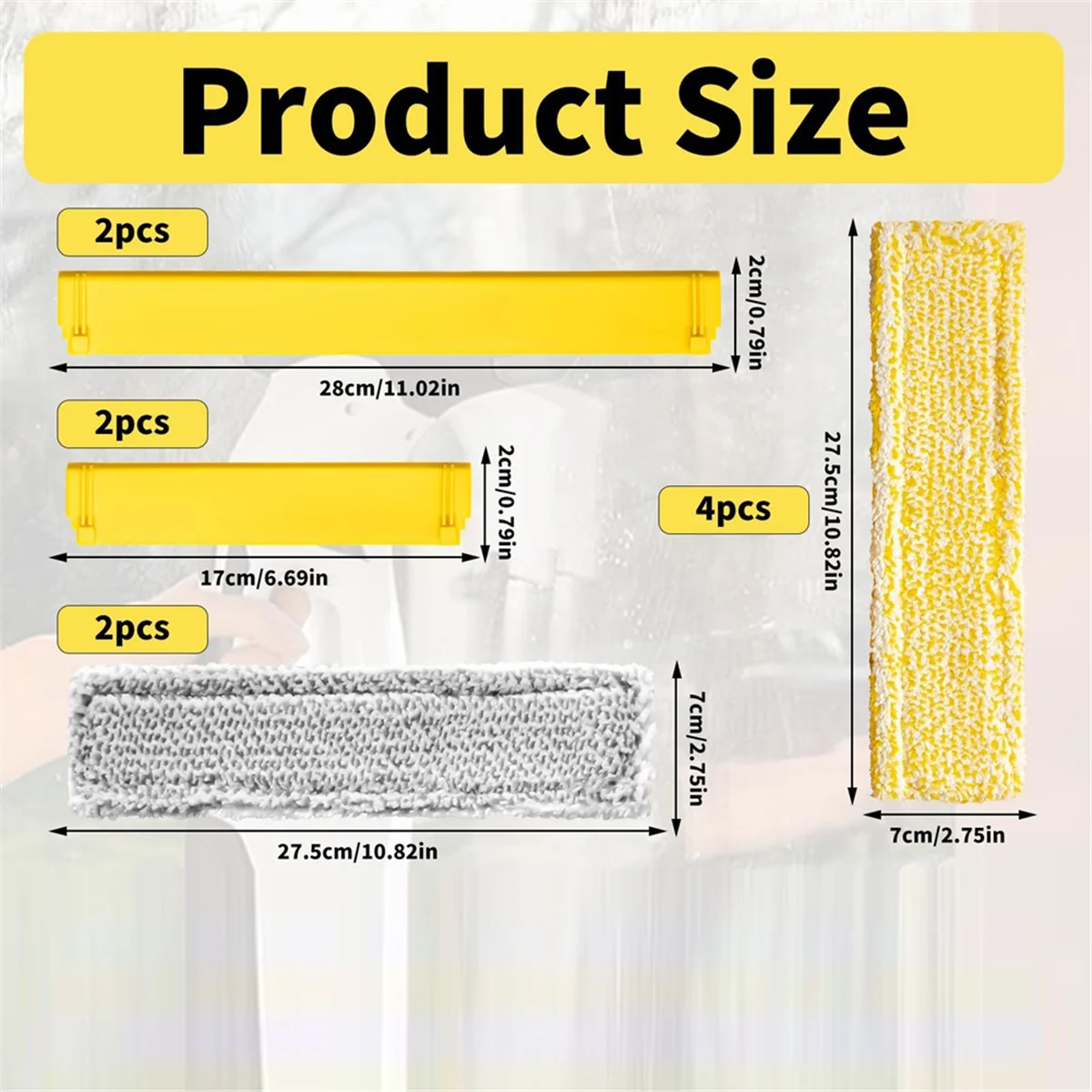 FZFZ For Ksrcher Window Vacuum Cleaner Accessories,Replacement Accessories for Window Cleaner WV6 WV7 Accessories