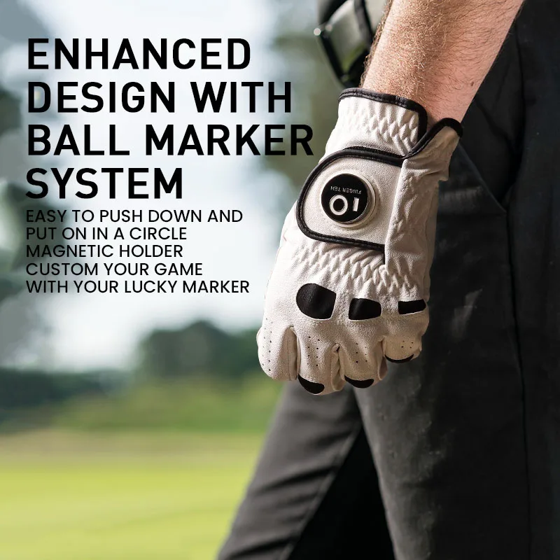 Golf Gloves Golf Glove Men's Left Hand Right with Ball Marker 2 Pack