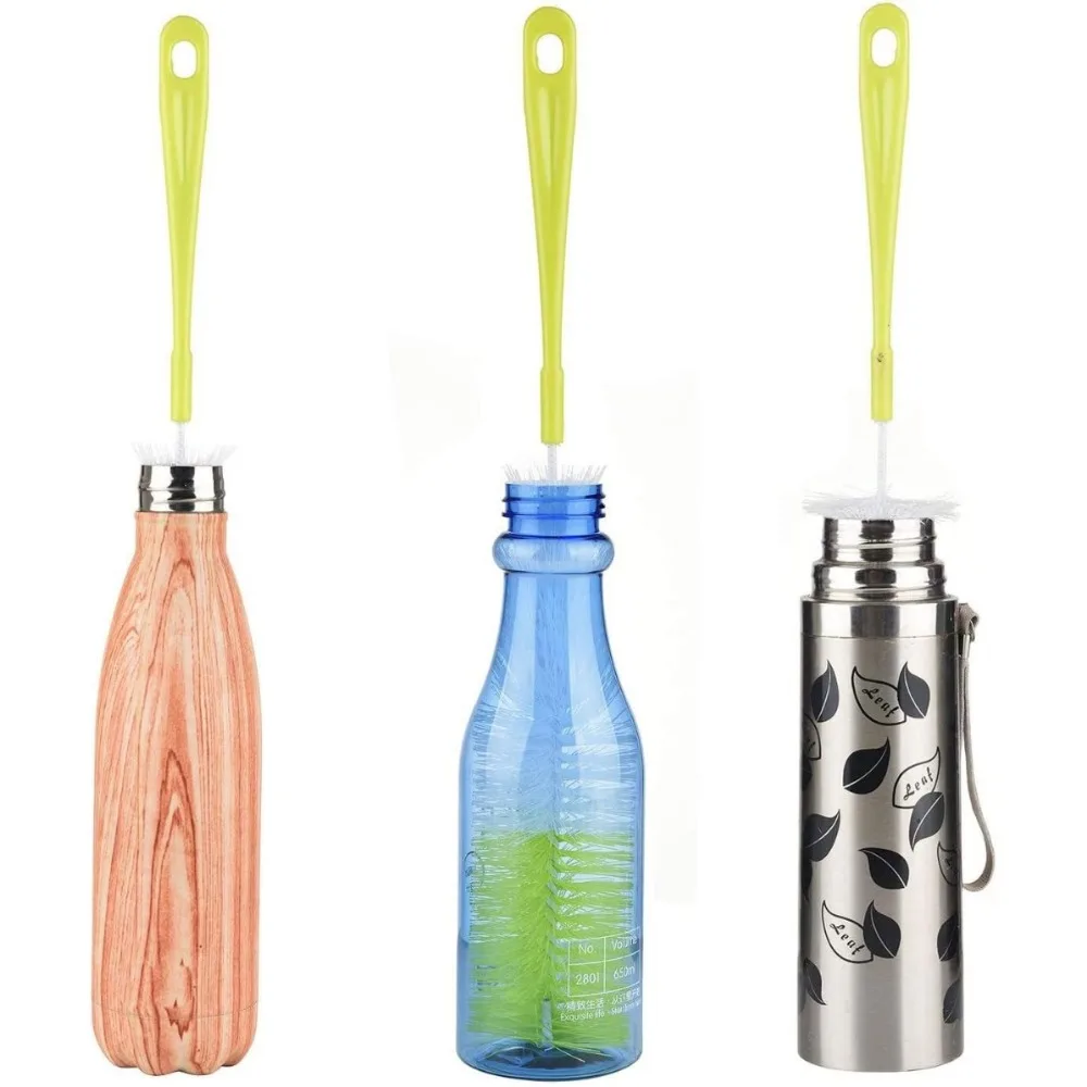 Limpador de escova de garrafa longa de 16 ”para lavar vinho/cerveja/prova esportiva/termos/vidro e garrafas esportivas de pescoço longo e estreito 5