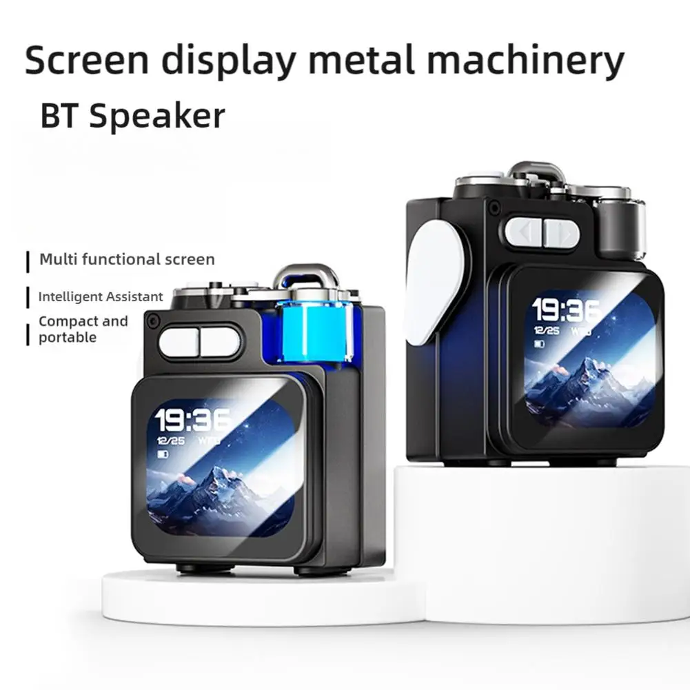 LED Display Screen Wireless Bluetooth Speaker Mechanical Speaker With RGB Desktop Subwoofer Support Calendar Clock New