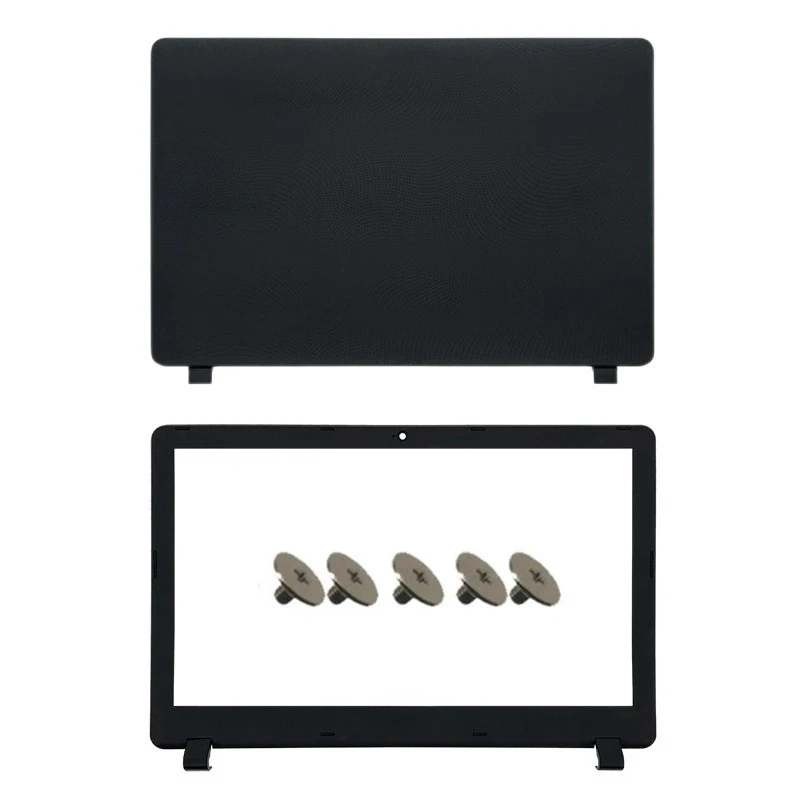 Sleek Black Laptop Case with LCD Back Cover, Front Bezel, and Hinges