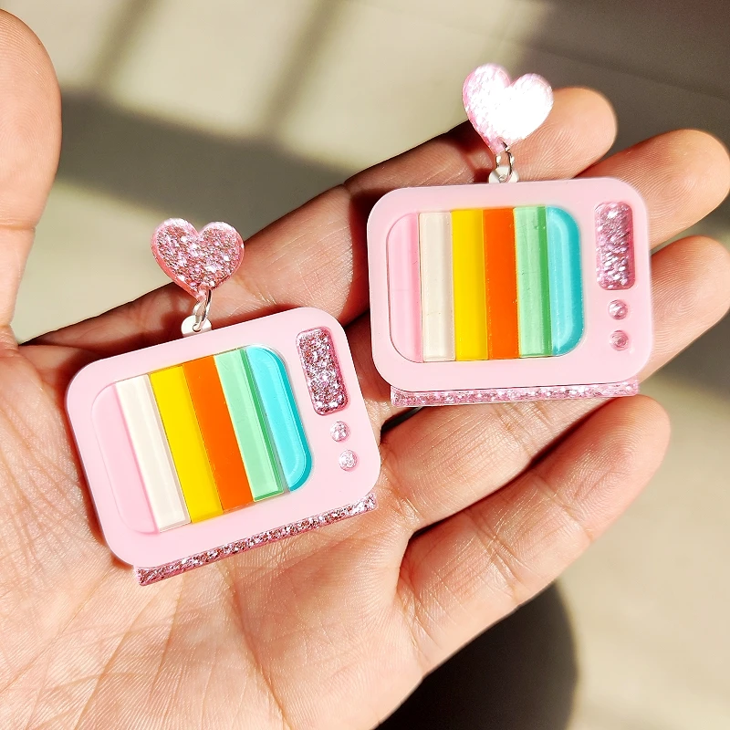 KUGUYS Acryl-Ohrringe im 90er-Jahre-Fernseh-Stil für Damen, Vintage-Retro-Schmuck, interessante, niedliche, trendige Accessoires – Detail 7
