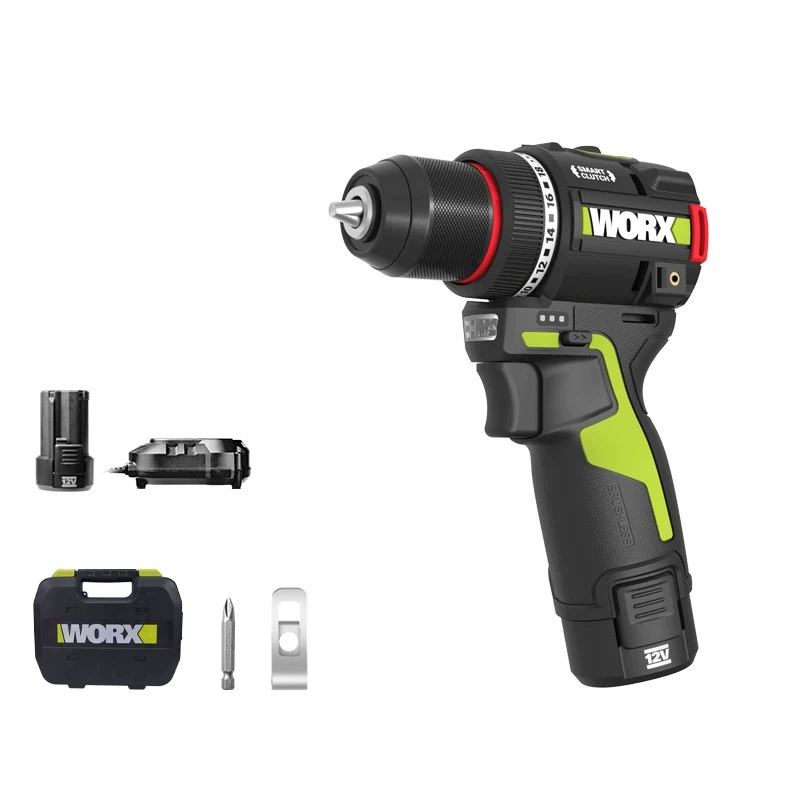 WORX WU135 Cordless Electric Drill 12V 50Nm 1800rpm Smart Clucth Auto Stop 2 Speed Adjust  Metalworking Home Power Tools