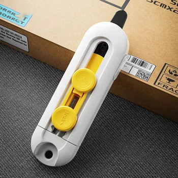 Multifunctional Magnetic Portable Courier Unboxing Knives Safety Package Box Opener Retractable Self-locking Sliding Cutter Tool