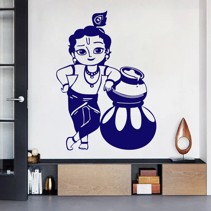 

Little Lord Krishna Wall Sticker Vinyl Home Decor Kids Boy Room Baby Bedroom Nursery Wall Decals Interior Decoration Murals A630