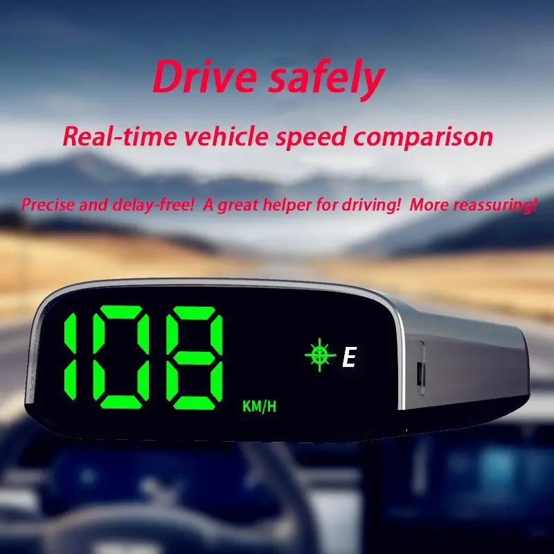 Solar Hud Head-up Display Overspeed Alarm Automatic Switch Car Speedometer No Ne