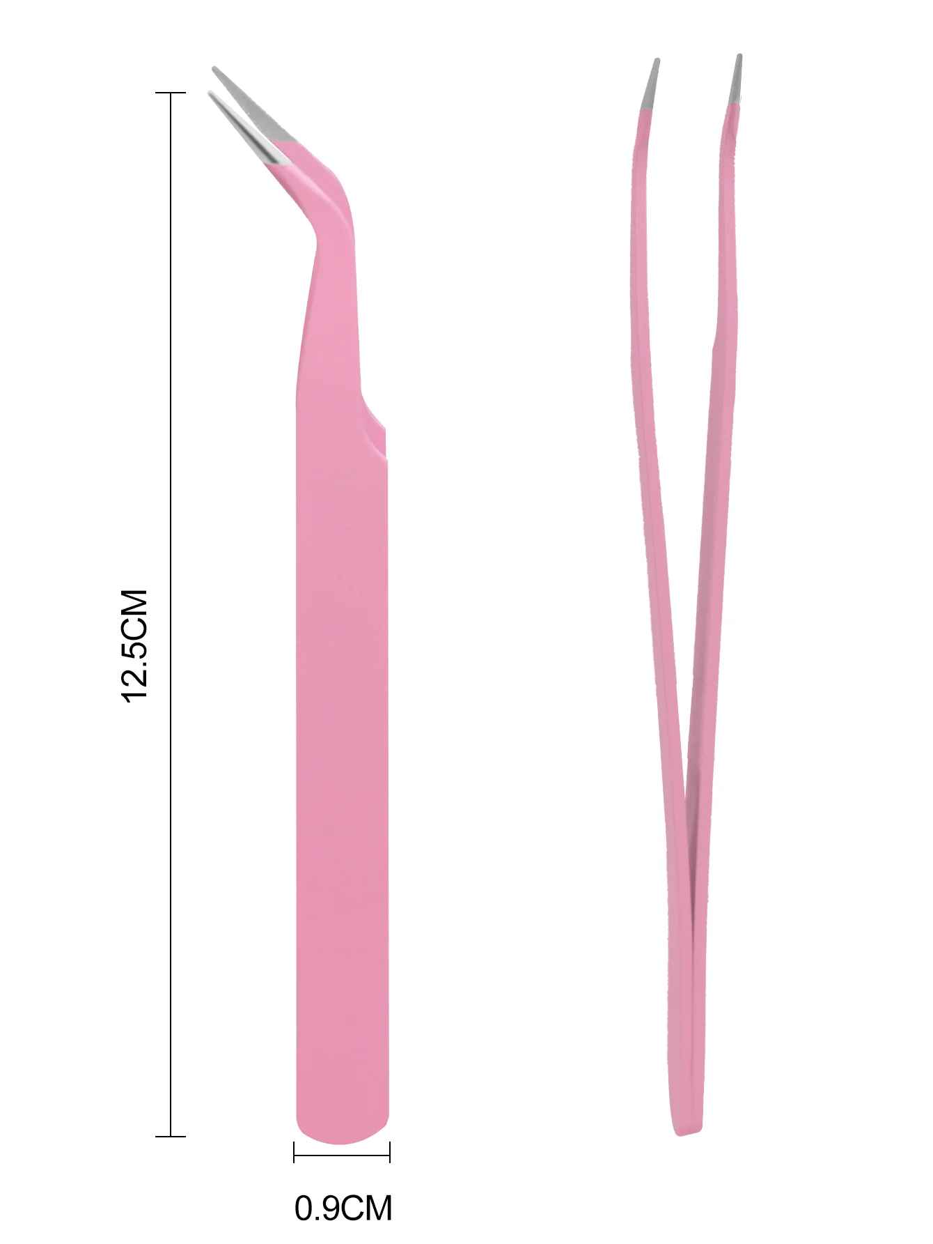 GROINNEYA 1 PC Eyelash Tweezers With Fiber Tips Pink Professional Steel High Precision for Volume Fans Lashes Extensions Makeup 4