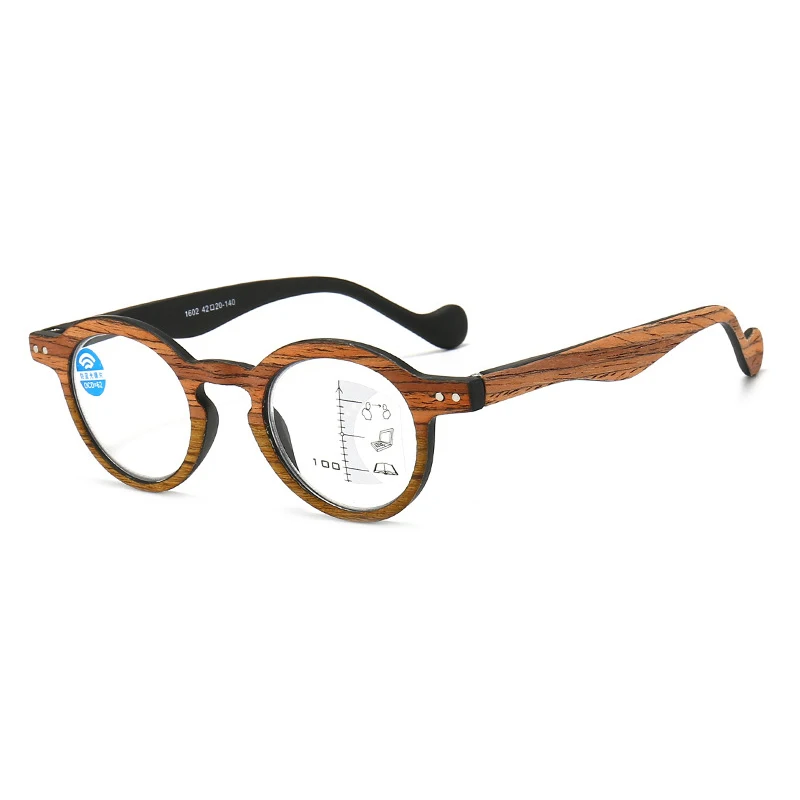 

Wood Grain Anti Blue Light Reading Glasses Women Men Progressive Multifocal Presbyopia Eyeglasses Diopter +1.0 +1.5 +2.0 2.5 3.0