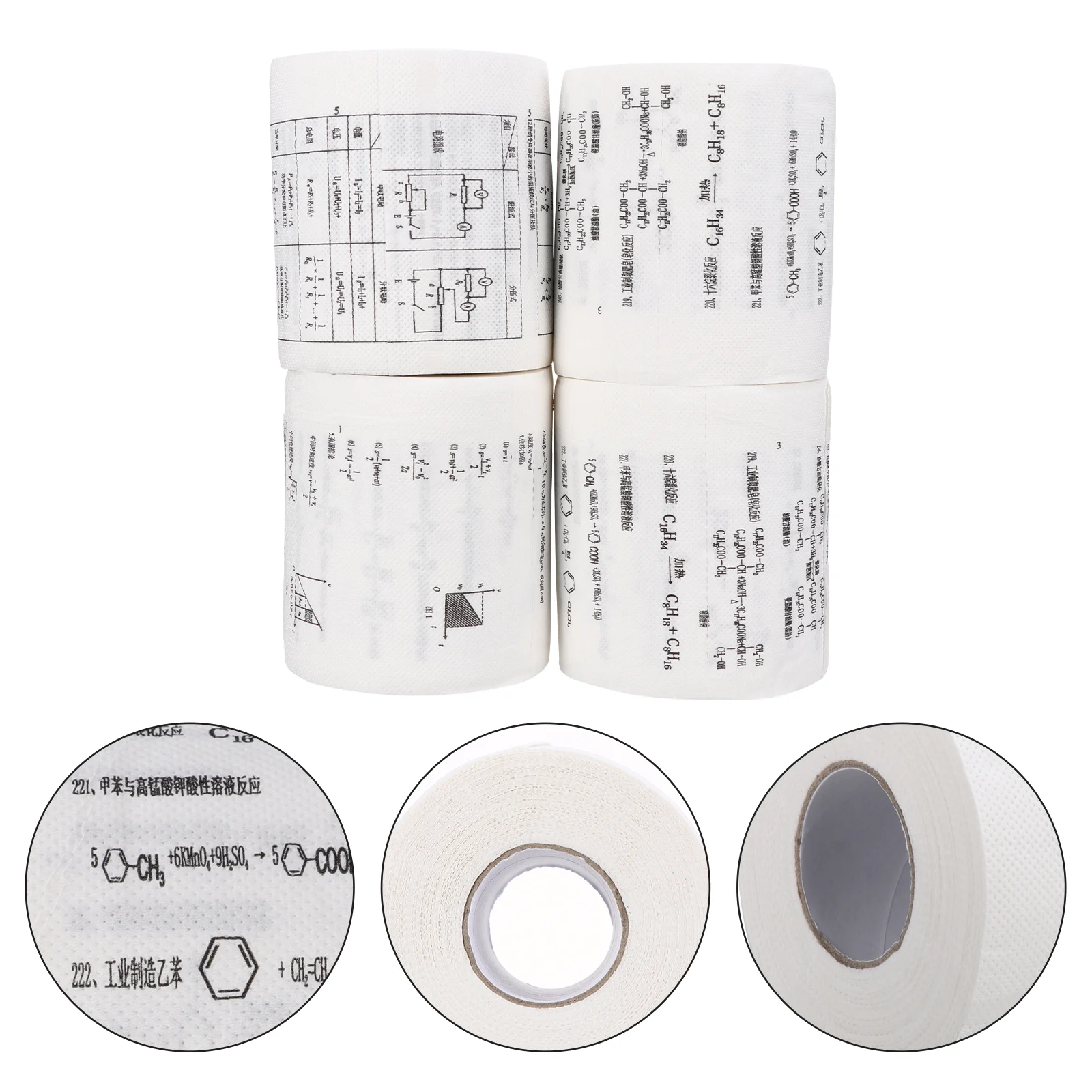 4 Rolls Virgin Wood Pulp Chemical Physics Formula Toilet Paper Highly Absorbent Skin Friendly No Pigment Classroom Home